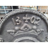 PLAQUE CHEMINÉE DÉCOR LIONS CONTRECOEUR  FONTE LOUIS XVI  90/77CM