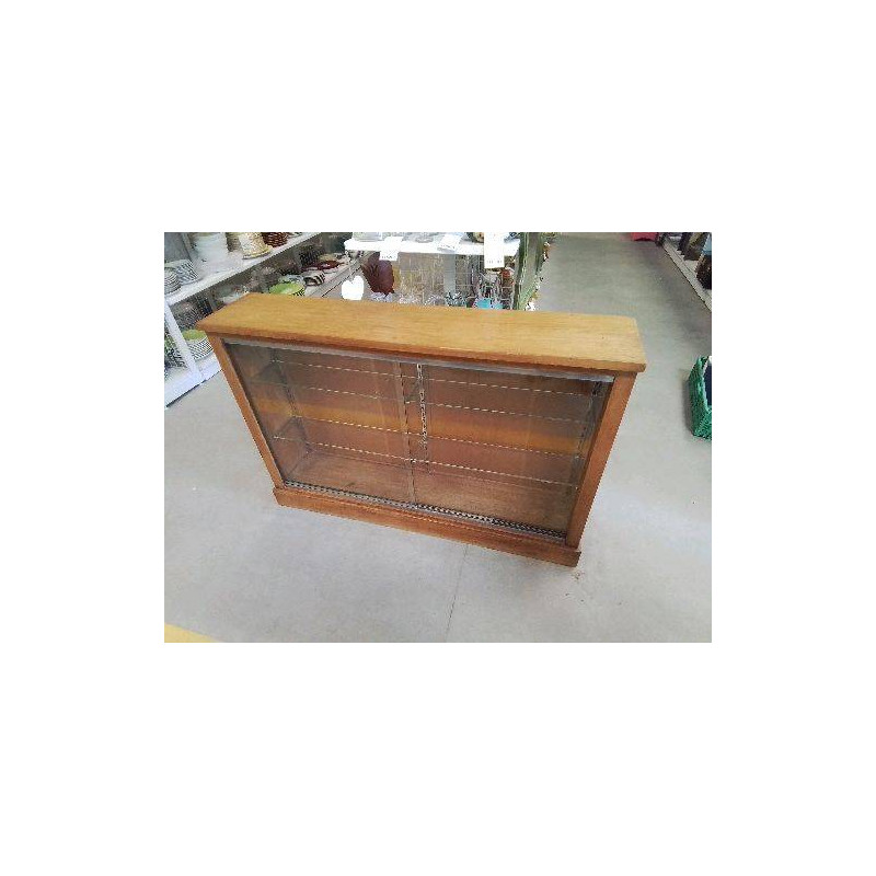 VITRINE CHENE CLAIR 2 PV COULISS 127×85×27 