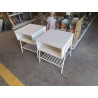 CHEVET BLANC 1N ETAGERE TUBES