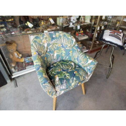 FAUTEUIL TISSU DECOR OISEAUX 