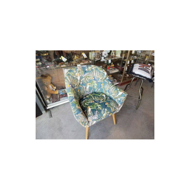 FAUTEUIL TISSU DECOR OISEAUX 