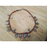 COLLIER RAS DE COU PIERRES PENDENTIFS ARGENT