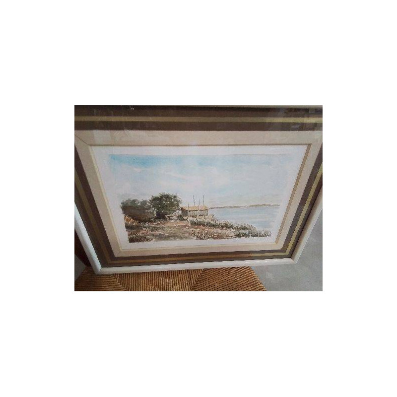 AQUARELLE PM CABANE PECHEUR M GUYARD