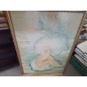 TABLEAU HUILE  FEMME PERLE HUITRE GEN