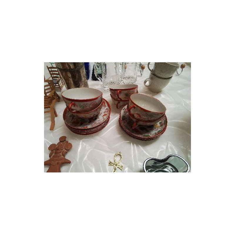 ENS 6 TASSES À THÉ + 10 SOUS TASSES DECO JAPONISANTE 