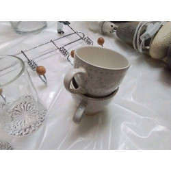 DUO TASSES ÉMAILLÉES BLANC