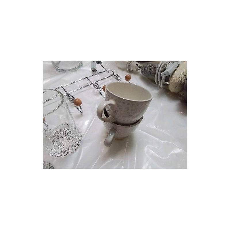 DUO TASSES ÉMAILLÉES BLANC