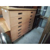 SEMAINIER 7 TIROIRS DOUBLES 125×43×HT 126 CM + 1 CLE