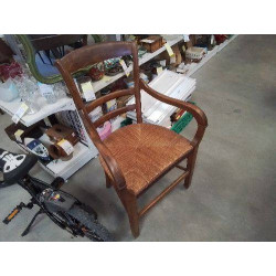 FAUTEUIL NOYER PAILLE 