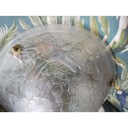 VASQUE CONIQUE ANNEES 30 DECOR OISEAUX