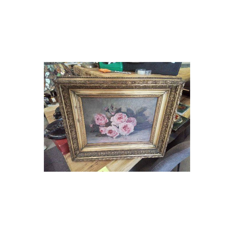 TABLEAU TOUR DORÉ BOUQUET DE ROSES S DAVID