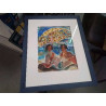 TABLEAU FEMMES PLAGE PARASOL   ED RIGHETTI 