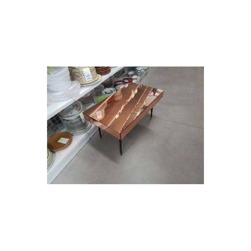 TABLE BASSE D/MIROIR ROSE VINTAGE EN L’ETAT 