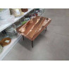 TABLE BASSE D/MIROIR ROSE VINTAGE EN L’ETAT 