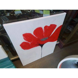 TOILE FLEUR ROUGE 