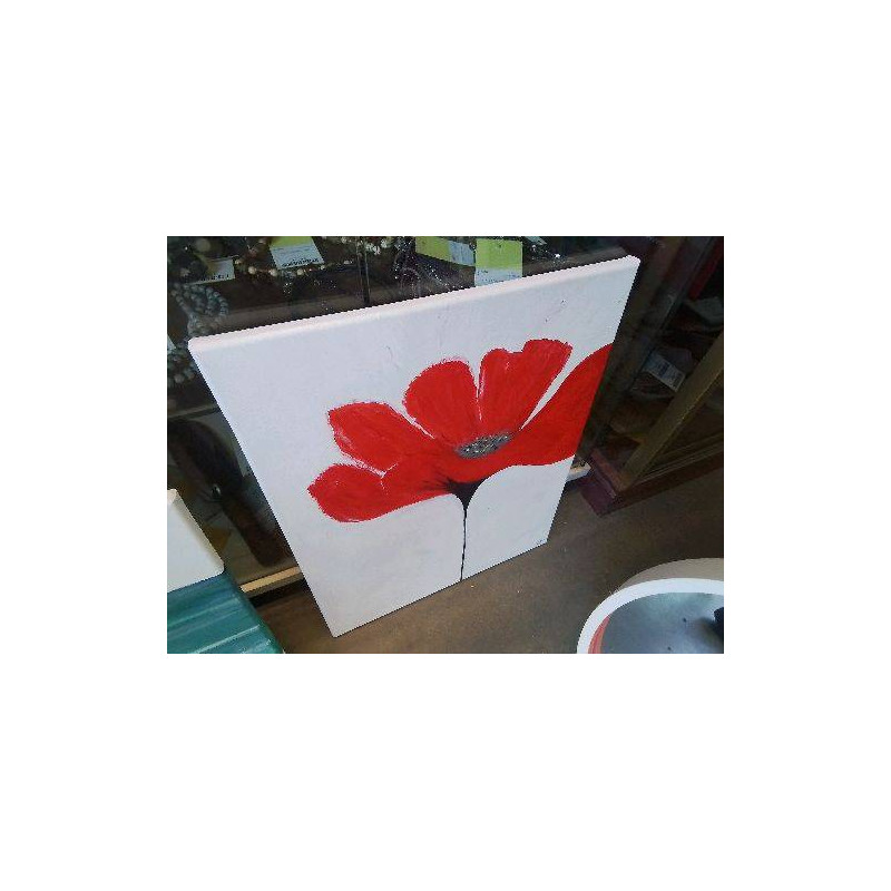 TOILE FLEUR ROUGE 