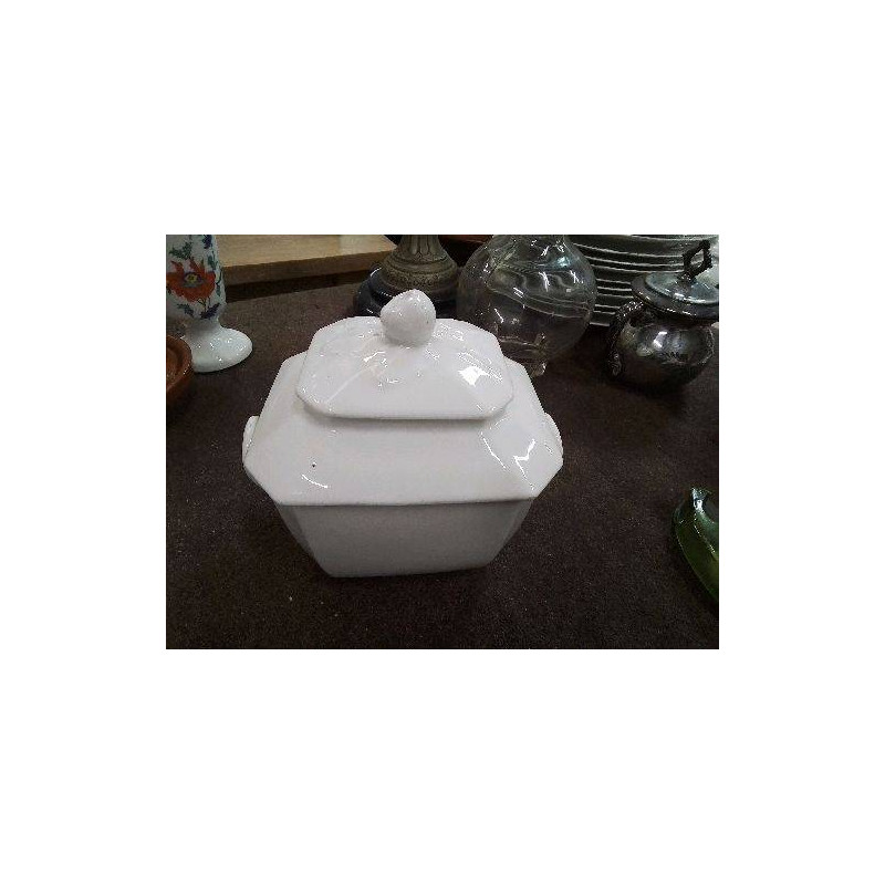 POT ANC AVEC COUVERCLE PORCELAINE ANC BLANC