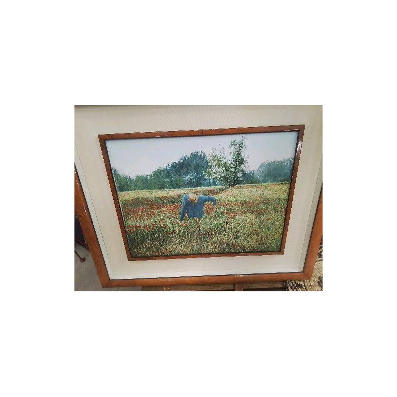 PEINTURE M. GUICHARD CHAMP DE COQUELICOTS  +ÉPOUVANTAIL 