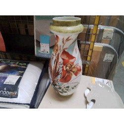 VASE OPALINE DECO FLEURS 