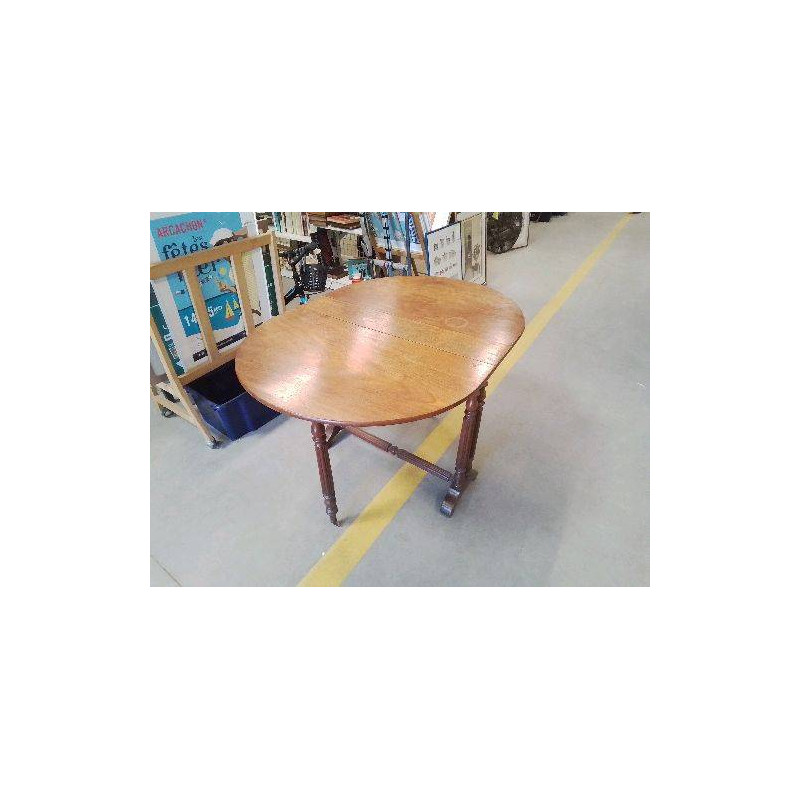 TABLE OVALE PLIANTE ACAJOU 2 PLTX 
