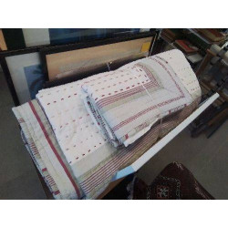 BOUTIS GRIS BORDEAUX + 2 TAIES COTON AUTREFOIS FRANCE