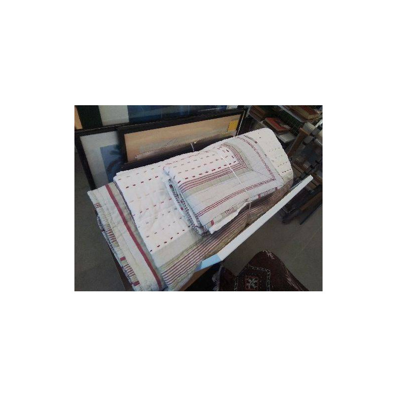 BOUTIS GRIS BORDEAUX + 2 TAIES COTON AUTREFOIS FRANCE