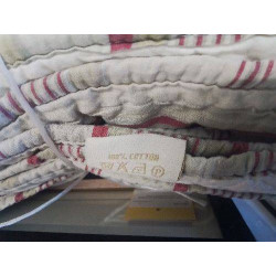 BOUTIS GRIS BORDEAUX + 2 TAIES COTON AUTREFOIS FRANCE