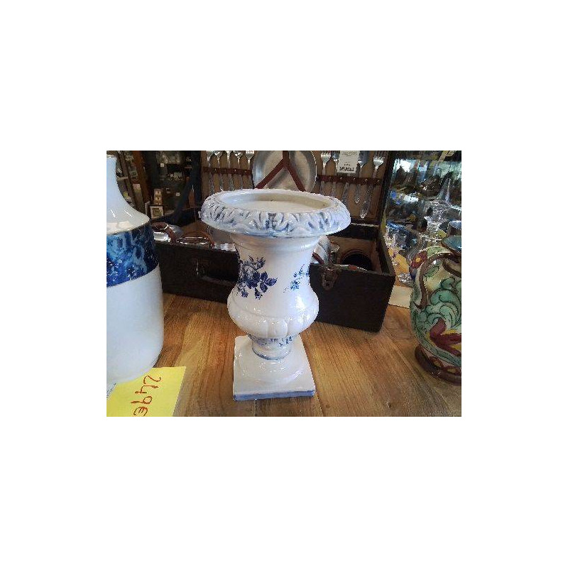VASE MEDICIS DÉCOR FLEURS BLEUES