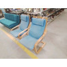 FAUTEUIL IKEA POANG TISSU BLEU 