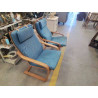 FAUTEUIL IKEA POANG TISSU BLEU 