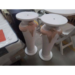 COLONNE BLANCHE RUBAN ROSE