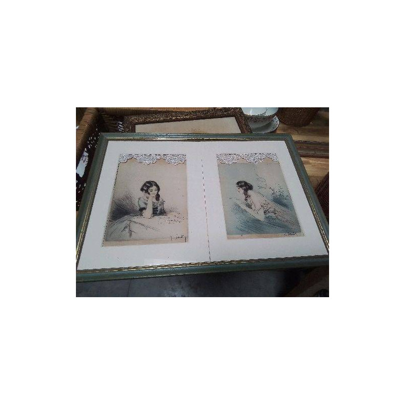 CADRE 2 FEMMES CARTES  LECTURE