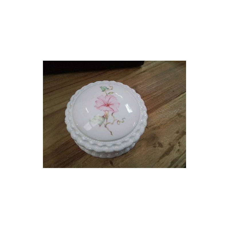 BONBONNIERE PORCELAINE ANGLAISE DECOR FLEUR