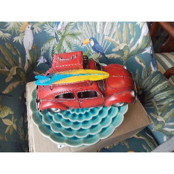 VOITURE DECO COCCINELLE ROUGE SURF