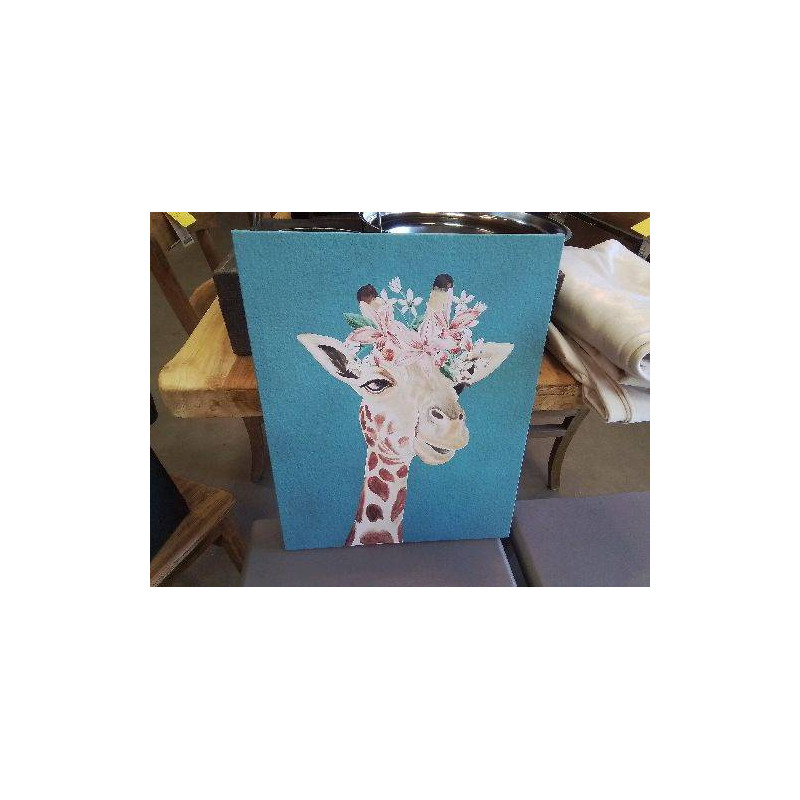 TOILE GIRAFE FLEURS