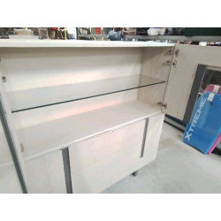 VITRINE MODERNE CHENE BLANCHI GRIS+ACC