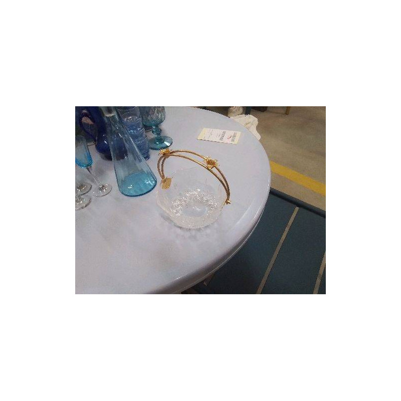 PLAT FORME PANIER VERRE PM AVEC ANSE DORÉ 