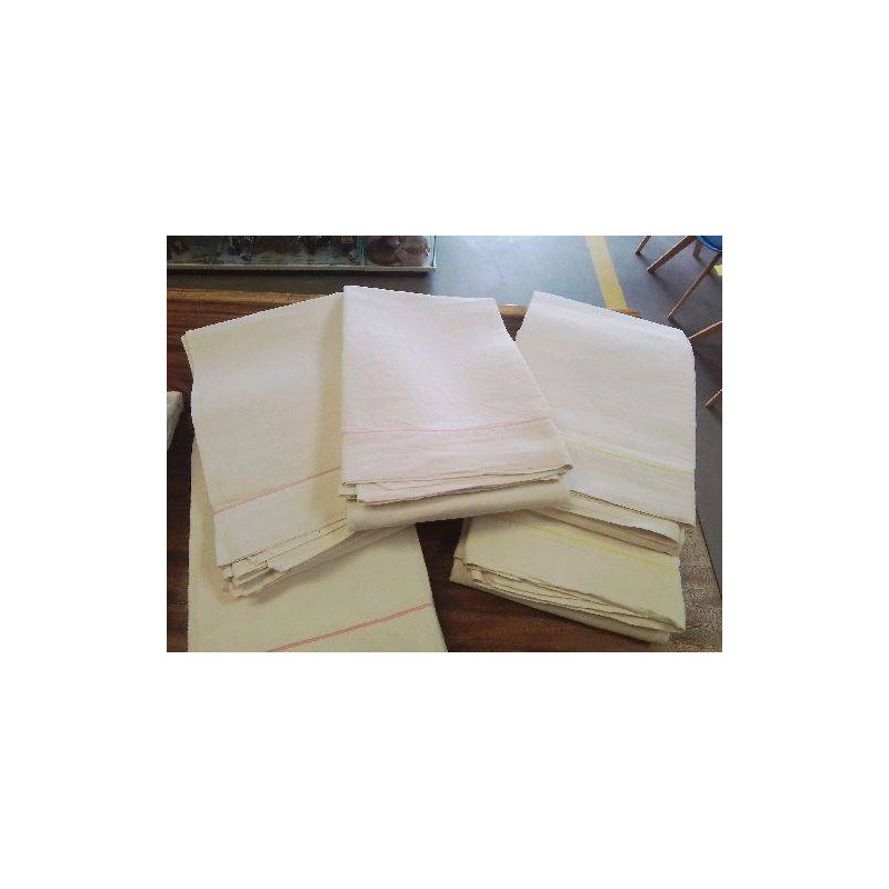 DRAP ANCIEN 2 PERS LISERET ROSE/JAUNE