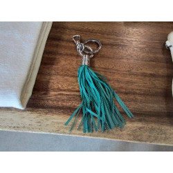 PORTE CLE LANCEL CUIR VERT...
