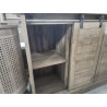 CANIND03-MEUBLE TECK 2 PORTES 3 TIROIRS 120/45/HT 90 CM