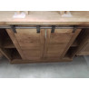 CANIND03-MEUBLE TECK 2 PORTES 3 TIROIRS 120/45/HT 90 CM