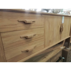 DN215**-MEUBLE TECK 3 PORTES 3 TIROIRS 220/45/HT 65CM