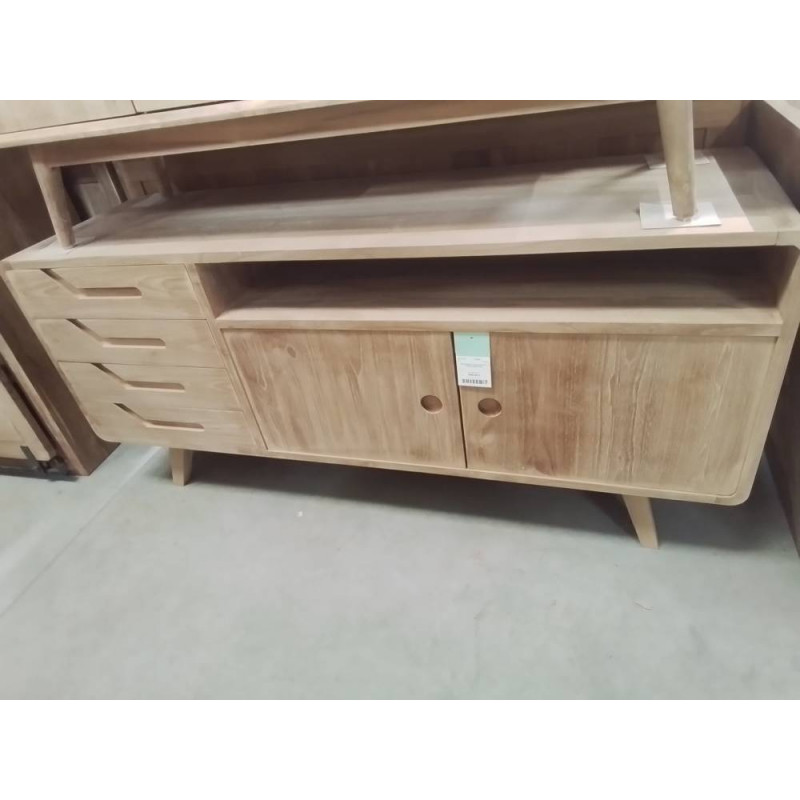 DN212-BUFFET TECK 2 PORTES 4 TIROIRS 150/45/70 CM