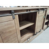 ME608-MEUBLE TECK METAL PORTES TIROIRS 138/40/89 CM