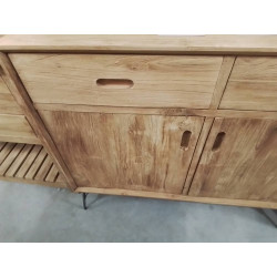 SEV01-MEUBLE TECK 2 PORTES 2 TIROIRS  100/45/HT 85 CM