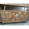 DN215*-BUFFET TECK DECOR DAMIER 150/45/HT 80 CM