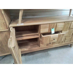 DN215*-BUFFET TECK DECOR DAMIER 150/45/HT 80 CM