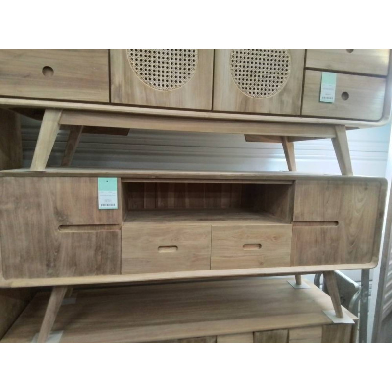 DN201-BUFFET BAS TECK 2 PORTES 150/45/HT 65 CM