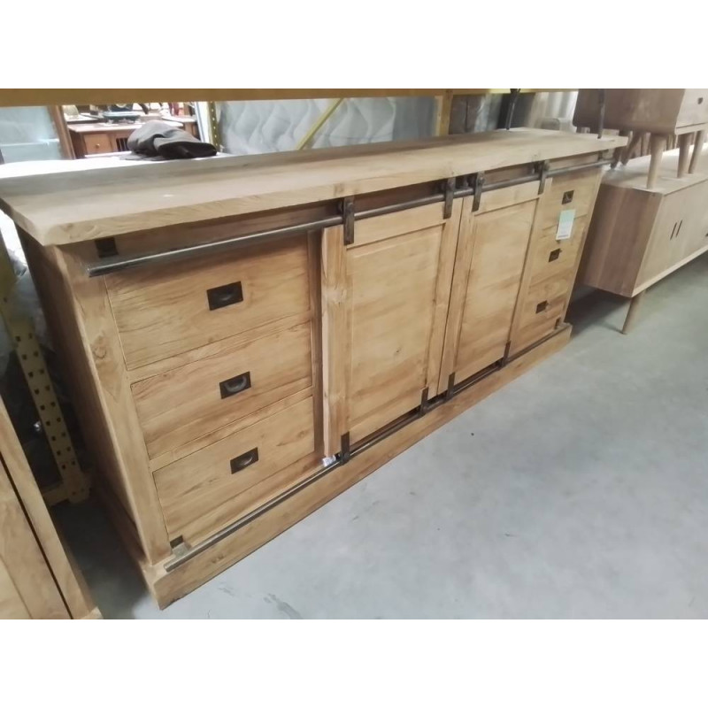 ME606-ENFILADE TECK PORTES TIROIRS 200/45/90 CM 