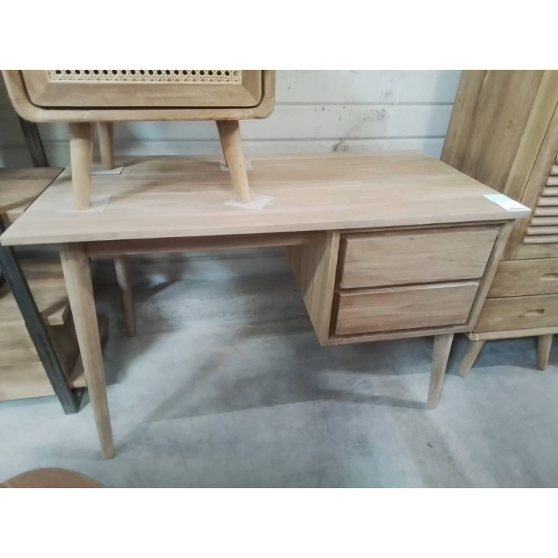 DN101-BUREAU TECK 2 TIROIRS 120/60/HT 75 CM